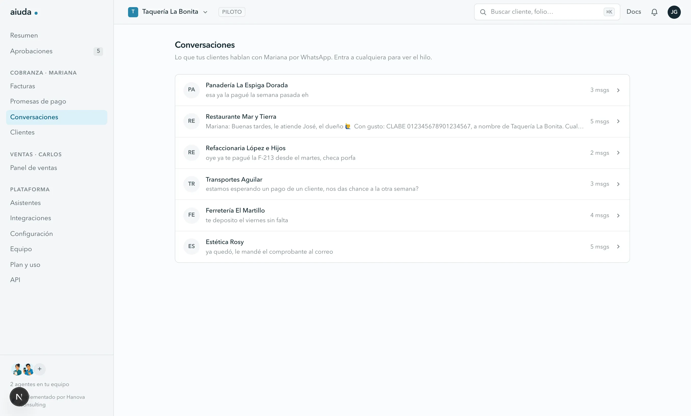 Tus conversaciones de WhatsApp, con el hilo completo de cada cliente